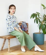 NHLEF84230 GIANNI LO GIUDICE(小さいサイズ)(メゾン ドゥ サンク) ストレッチセミワイドパンツ ライトブルー