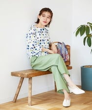 NHLEF84230 GIANNI LO GIUDICE(小さいサイズ)(メゾン ドゥ サンク) ストレッチセミワイドパンツ ライトブルー