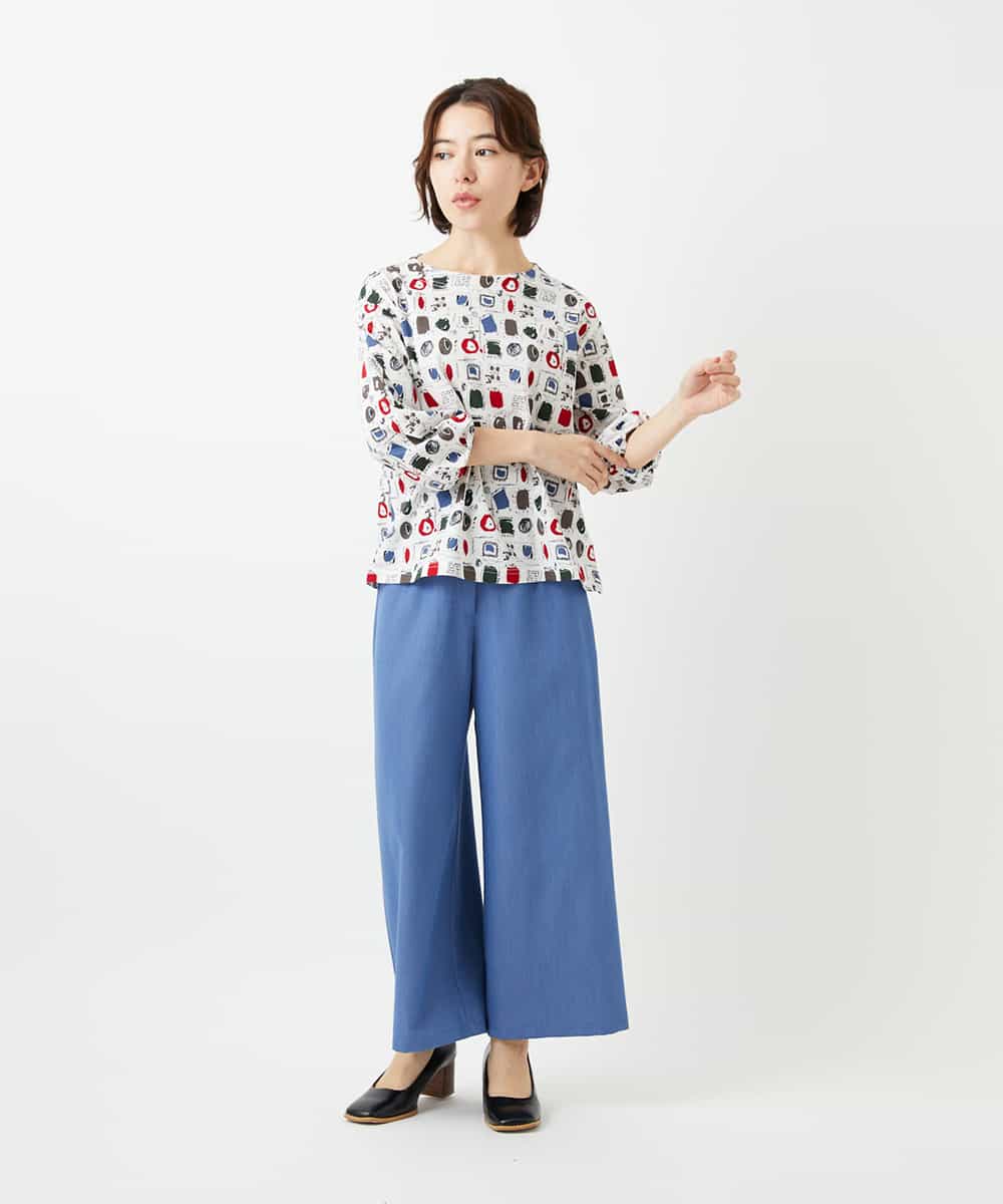 NHLEF84230 GIANNI LO GIUDICE(小さいサイズ)(メゾン ドゥ サンク) ストレッチセミワイドパンツ ライトブルー