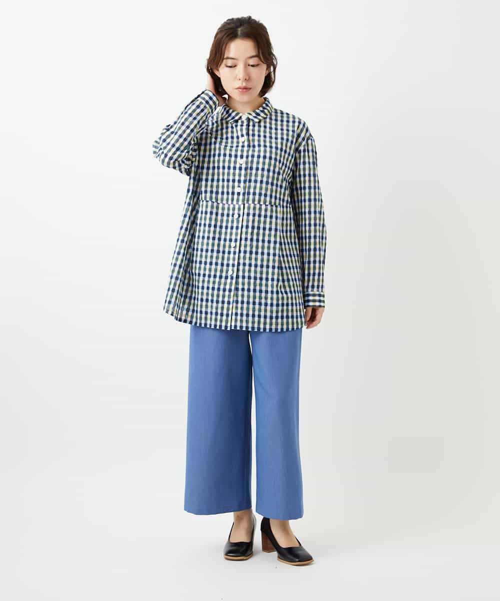 NHLEF84230 GIANNI LO GIUDICE(小さいサイズ)(メゾン ドゥ サンク) ストレッチセミワイドパンツ ライトブルー