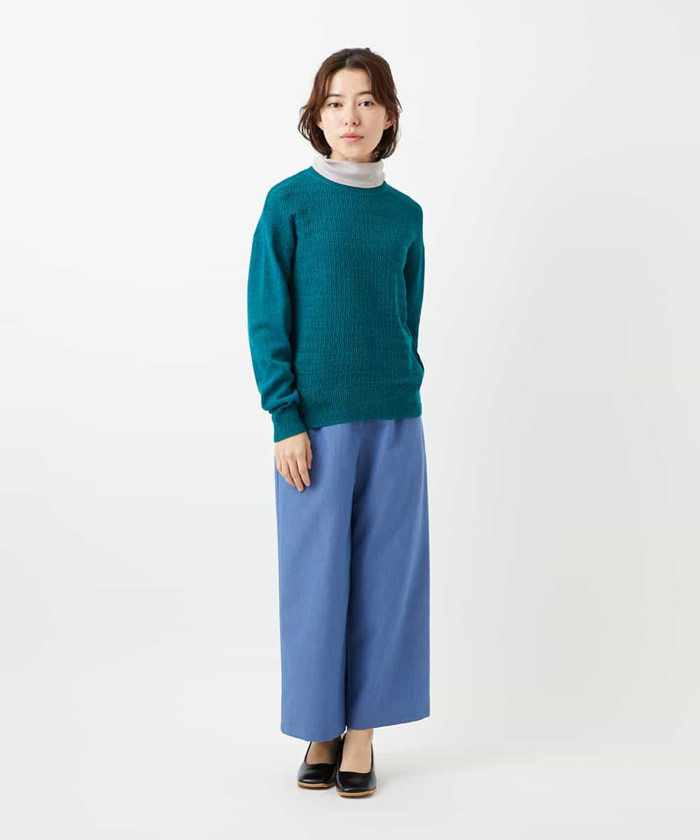 NHLEF84230 GIANNI LO GIUDICE(小さいサイズ)(メゾン ドゥ サンク) ストレッチセミワイドパンツ ライトブルー