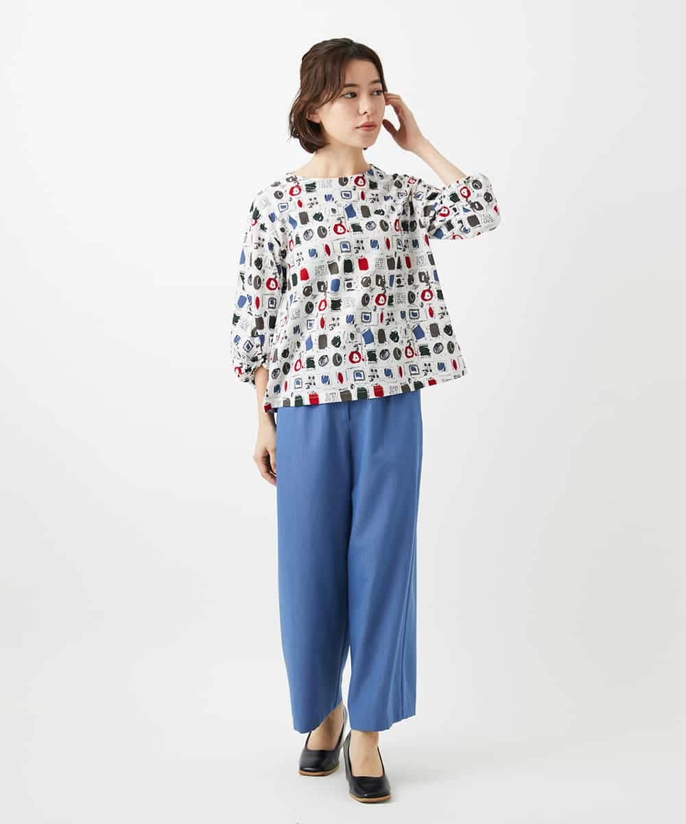 NHLEF84230 GIANNI LO GIUDICE(小さいサイズ)(メゾン ドゥ サンク) ストレッチセミワイドパンツ ライトブルー