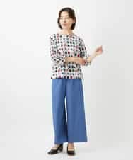 NHLEF84230 GIANNI LO GIUDICE(小さいサイズ)(メゾン ドゥ サンク) ストレッチセミワイドパンツ ライトブルー