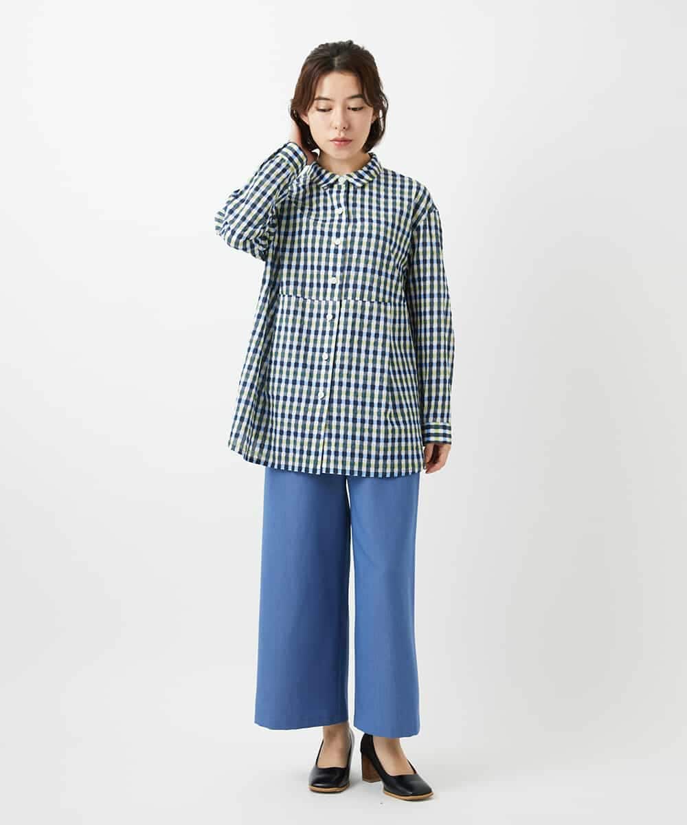 NHLEF84230 GIANNI LO GIUDICE(小さいサイズ)(メゾン ドゥ サンク) ストレッチセミワイドパンツ ライトブルー