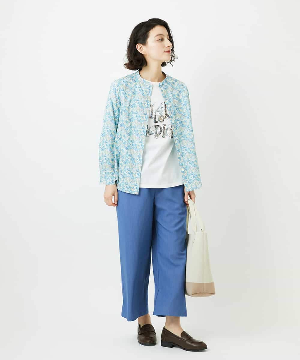 NHLEF84230 GIANNI LO GIUDICE(小さいサイズ)(メゾン ドゥ サンク) ストレッチセミワイドパンツ ライトブルー