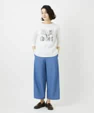 NHLEF84230 GIANNI LO GIUDICE(小さいサイズ)(メゾン ドゥ サンク) ストレッチセミワイドパンツ ライトブルー