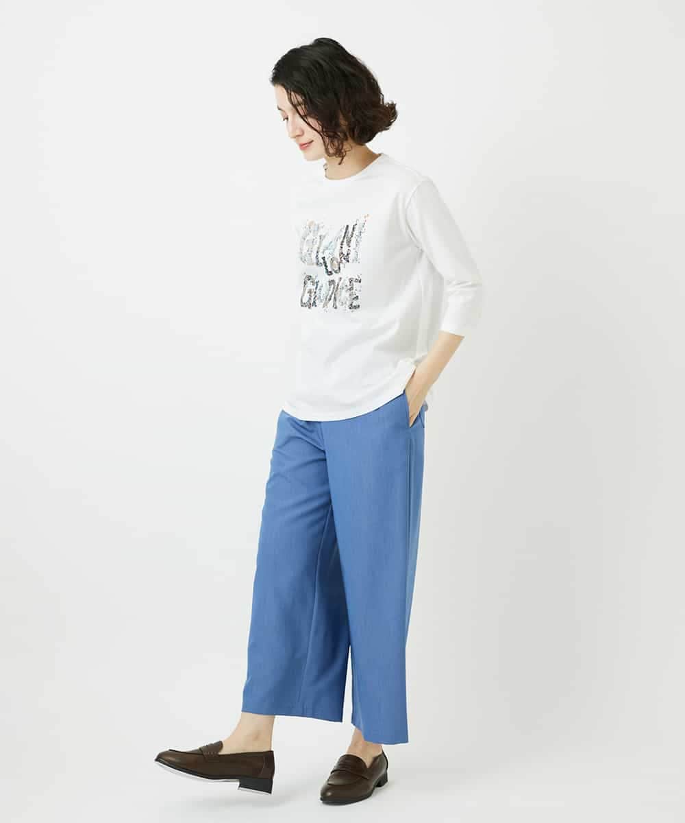 NHLEF84230 GIANNI LO GIUDICE(小さいサイズ)(メゾン ドゥ サンク) ストレッチセミワイドパンツ ライトブルー