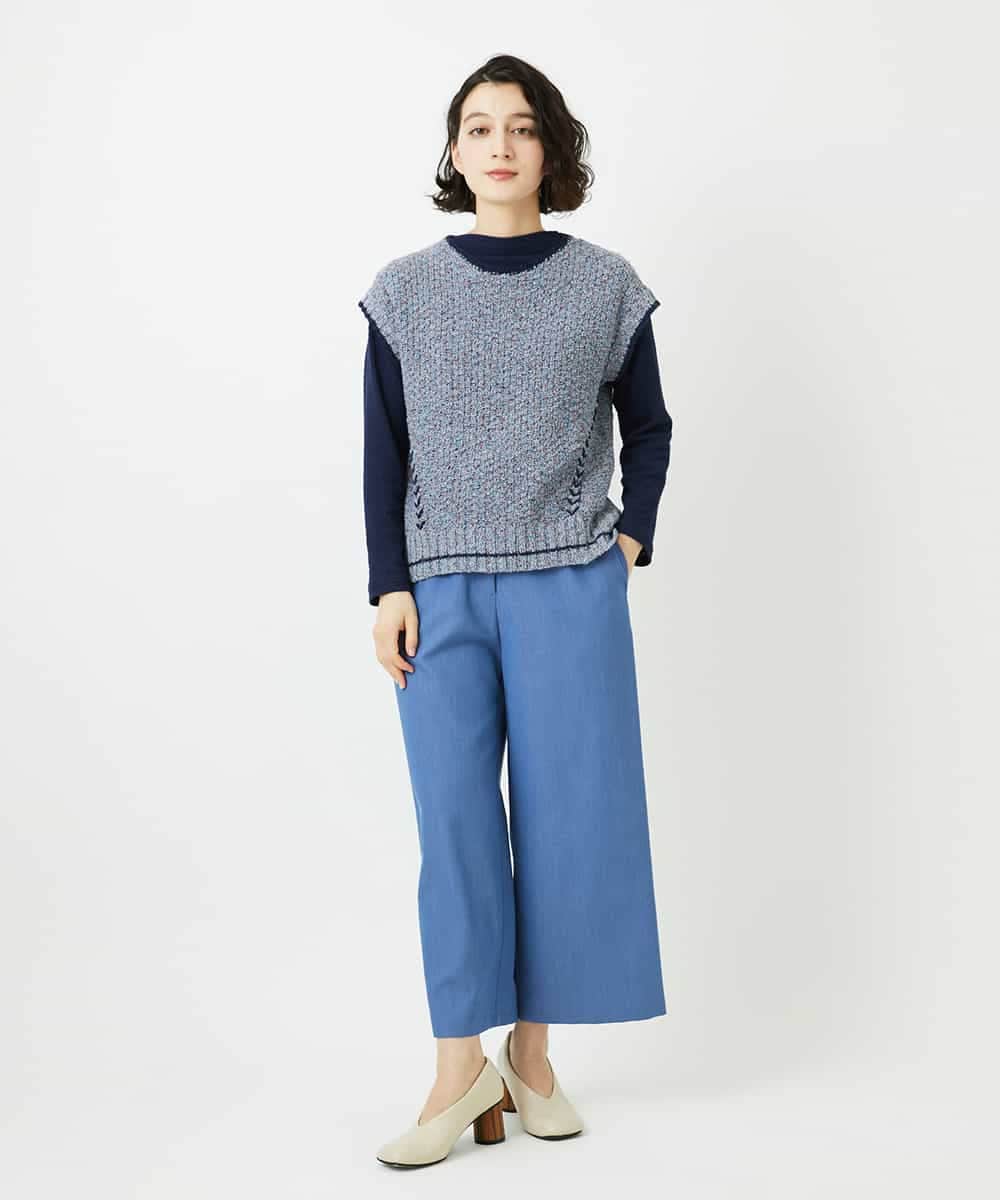 NHLEF84230 GIANNI LO GIUDICE(小さいサイズ)(メゾン ドゥ サンク) ストレッチセミワイドパンツ ライトブルー