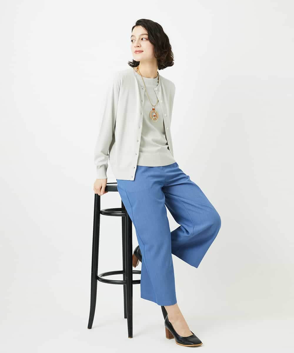 NHLEF84230 GIANNI LO GIUDICE(小さいサイズ)(メゾン ドゥ サンク) ストレッチセミワイドパンツ ライトブルー