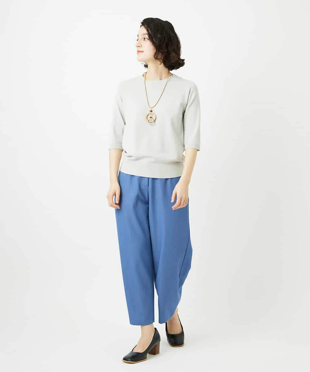 NHLEF84230 GIANNI LO GIUDICE(小さいサイズ)(メゾン ドゥ サンク) ストレッチセミワイドパンツ ライトブルー