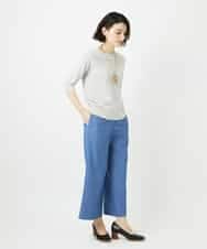 NHLEF84230 GIANNI LO GIUDICE(小さいサイズ)(メゾン ドゥ サンク) ストレッチセミワイドパンツ ライトブルー