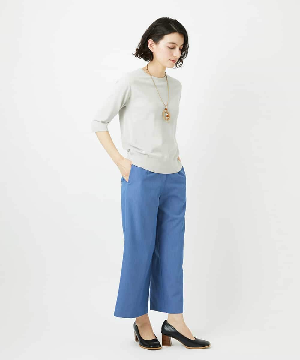 NHLEF84230 GIANNI LO GIUDICE(小さいサイズ)(メゾン ドゥ サンク) ストレッチセミワイドパンツ ライトブルー