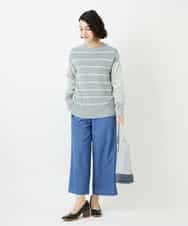 NHLEF84230 GIANNI LO GIUDICE(小さいサイズ)(メゾン ドゥ サンク) ストレッチセミワイドパンツ ライトブルー