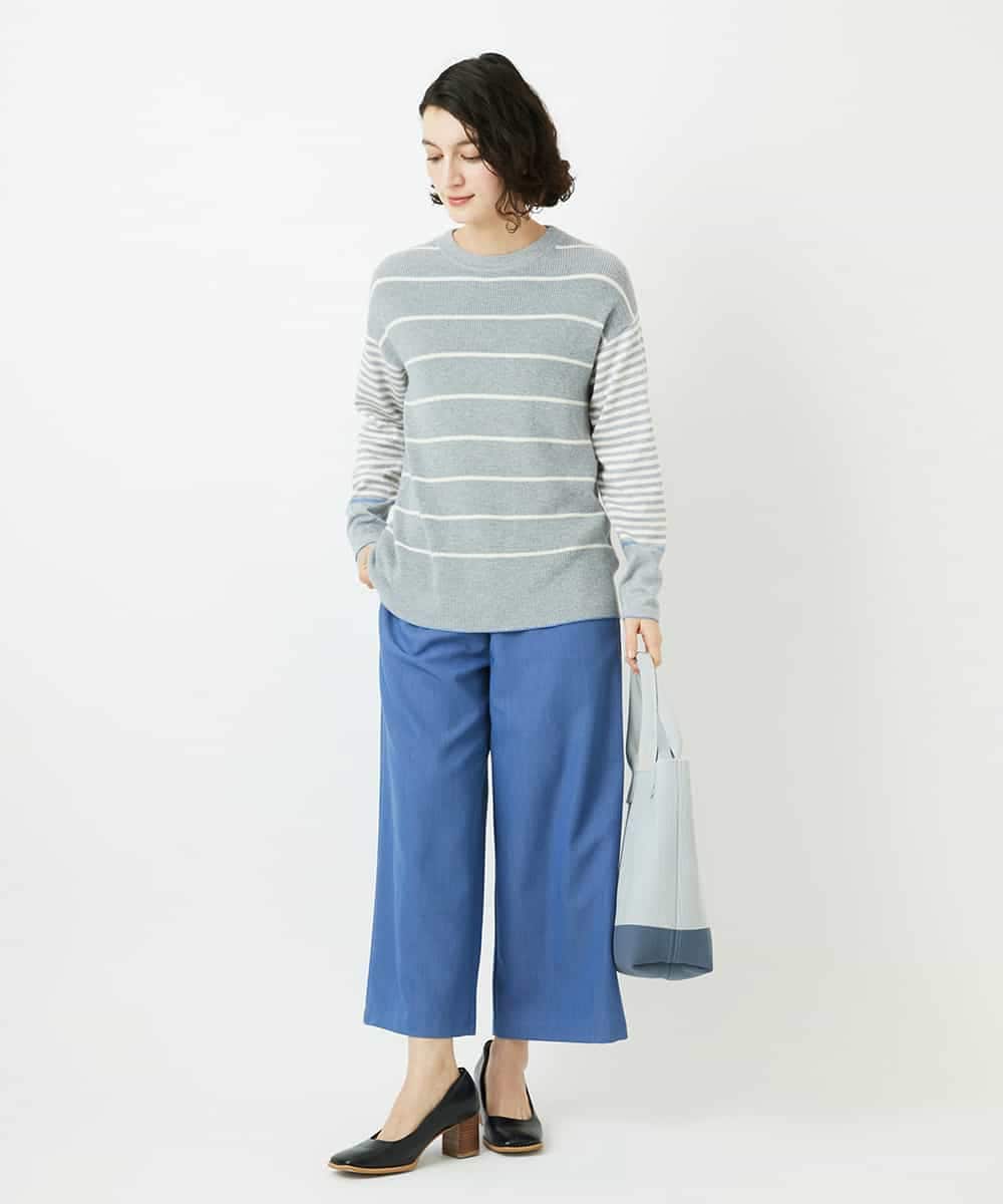 NHLEF84230 GIANNI LO GIUDICE(小さいサイズ)(メゾン ドゥ サンク) ストレッチセミワイドパンツ ライトブルー