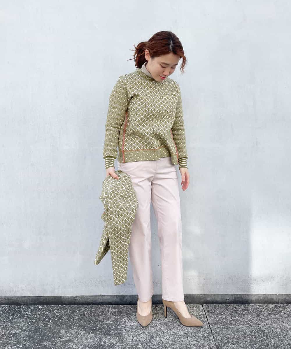 NHLEP13200 GIANNI LO GIUDICE(小さいサイズ)(メゾン ドゥ サンク) 【洗える】ヘリテージツイルストレートパンツ ピンク