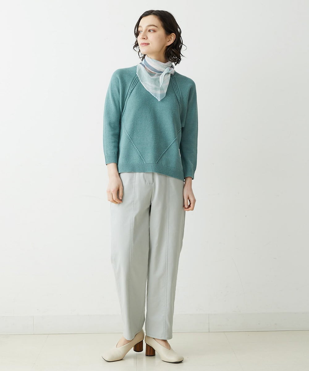 NHLET01230 GIANNI LO GIUDICE(小さいサイズ)(メゾン ドゥ サンク) [日本製/洗える]ストレッチテーパードパンツ ベージュ