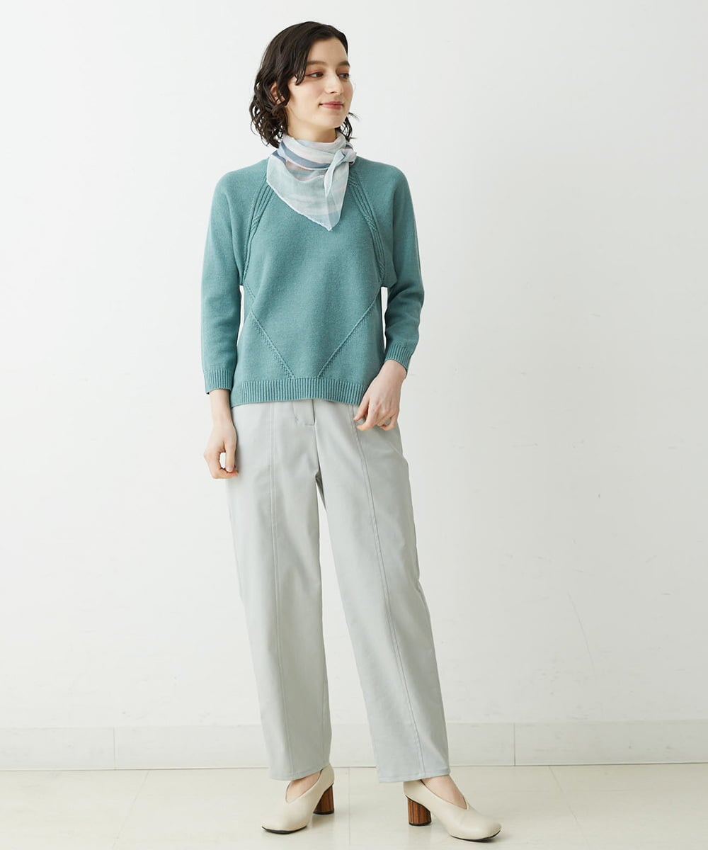 NHLET01230 GIANNI LO GIUDICE(小さいサイズ)(メゾン ドゥ サンク) [日本製/洗える]ストレッチテーパードパンツ ベージュ