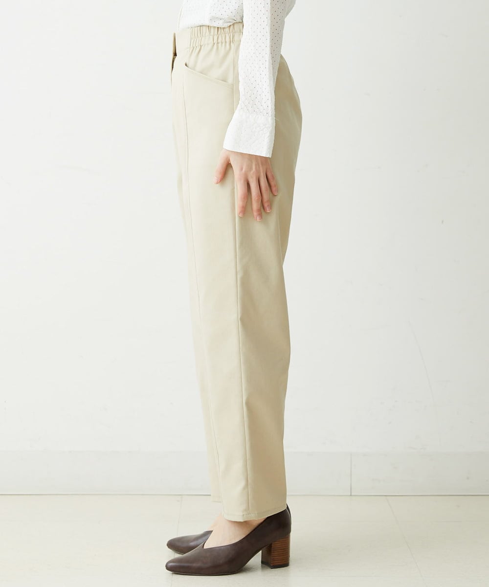 NHLET01230 GIANNI LO GIUDICE(小さいサイズ)(メゾン ドゥ サンク) [日本製/洗える]ストレッチテーパードパンツ ベージュ
