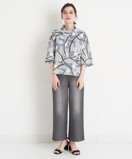 NHLET21230 GIANNI LO GIUDICE(小さいサイズ)(メゾン ドゥ サンク) [リバーシブル]デニム柄転写プリントパンツ ネイビー
