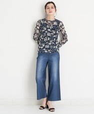 NHLET21230 GIANNI LO GIUDICE(小さいサイズ)(メゾン ドゥ サンク) [リバーシブル]デニム柄転写プリントパンツ ネイビー
