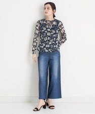NHLET21230 GIANNI LO GIUDICE(小さいサイズ)(メゾン ドゥ サンク) [リバーシブル]デニム柄転写プリントパンツ ネイビー