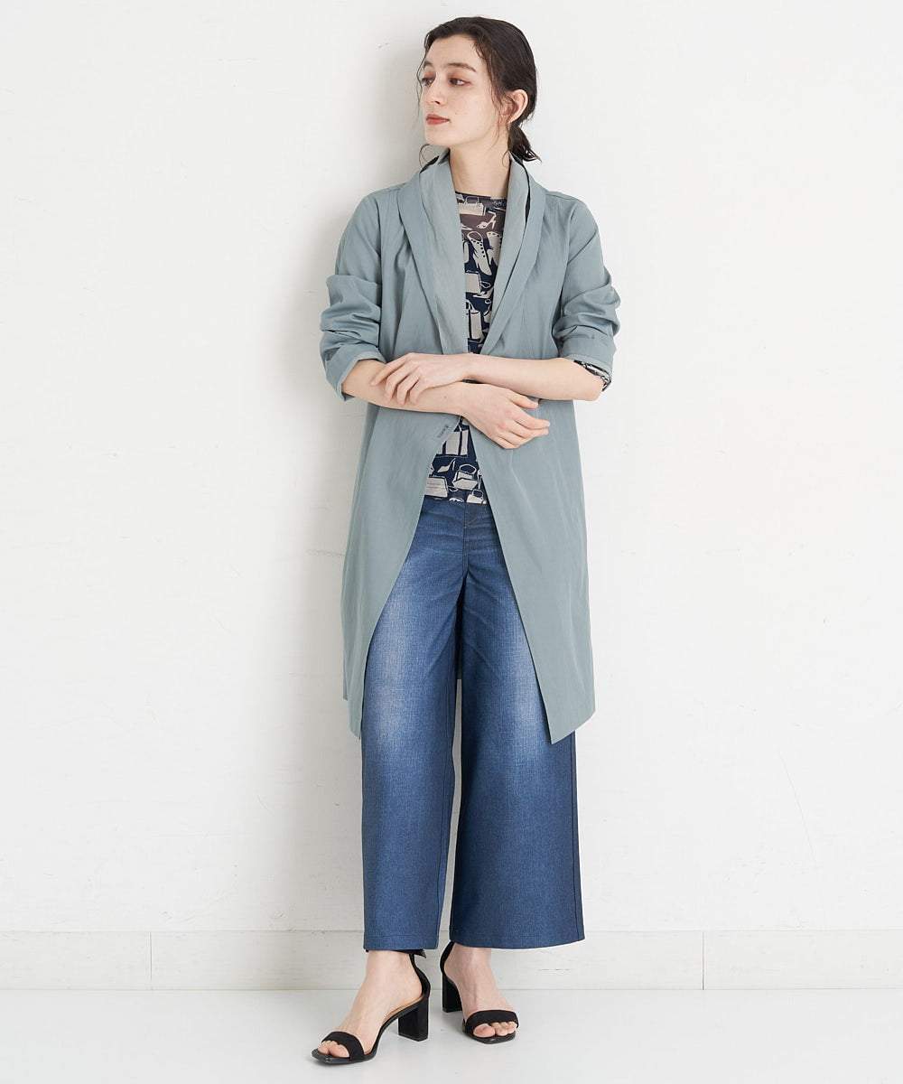 NHLET21230 GIANNI LO GIUDICE(小さいサイズ)(メゾン ドゥ サンク) [リバーシブル]デニム柄転写プリントパンツ ネイビー