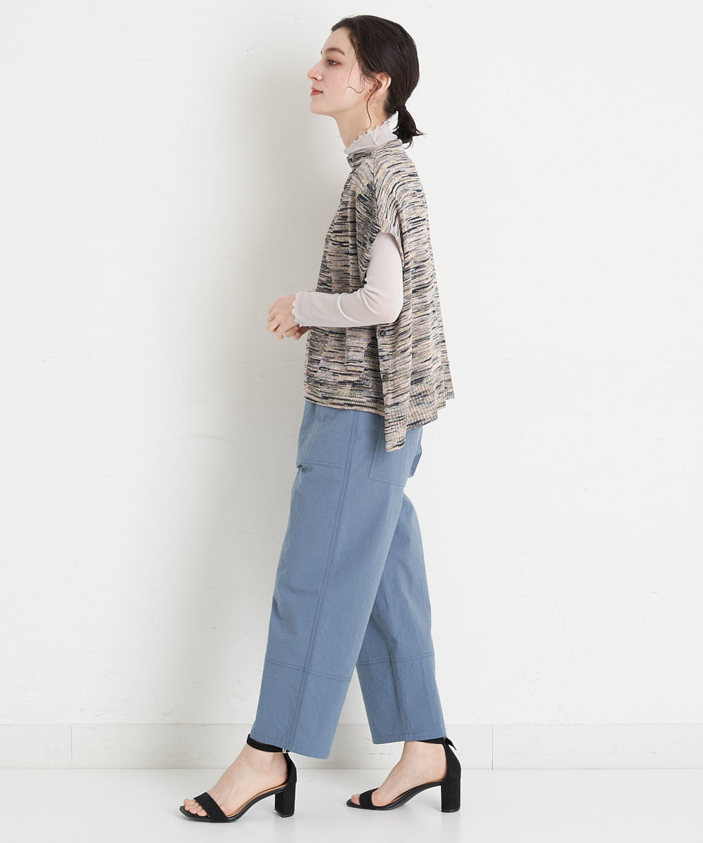 NHLET22210 GIANNI LO GIUDICE(小さいサイズ)(メゾン ドゥ サンク) コットンサッカーストレッチベイカーパンツ ブラウングレー