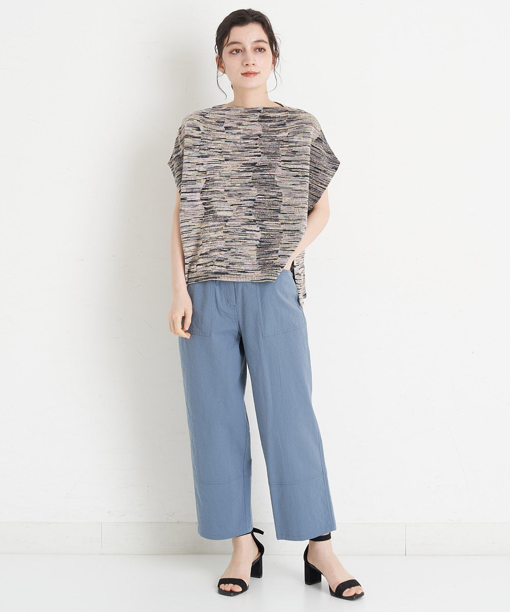 NHLET22210 GIANNI LO GIUDICE(小さいサイズ)(メゾン ドゥ サンク) コットンサッカーストレッチベイカーパンツ ブラウングレー