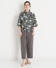 NHLET22210 GIANNI LO GIUDICE(小さいサイズ)(メゾン ドゥ サンク) コットンサッカーストレッチベイカーパンツ ブラウングレー