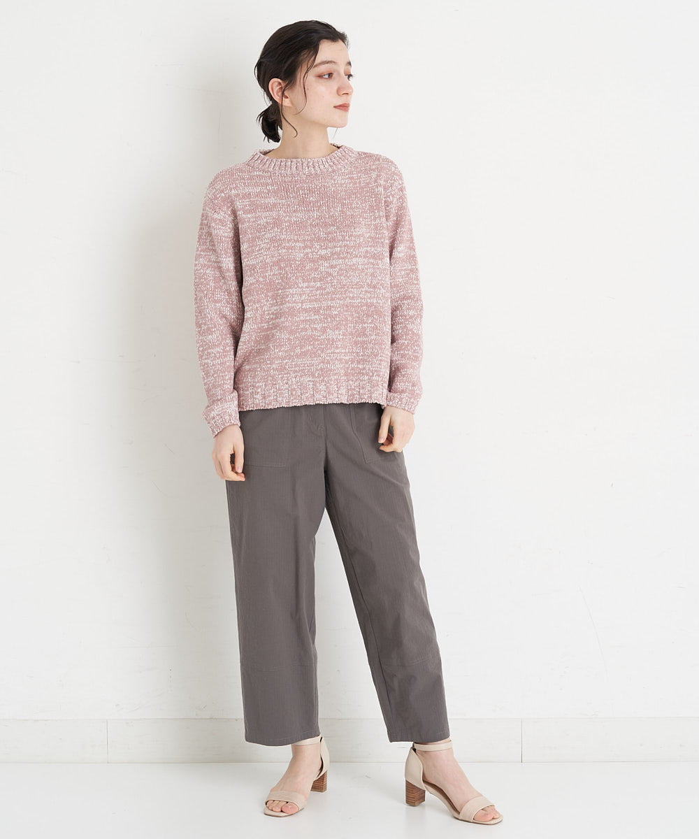 NHLET22210 GIANNI LO GIUDICE(小さいサイズ)(メゾン ドゥ サンク) コットンサッカーストレッチベイカーパンツ ブラウングレー
