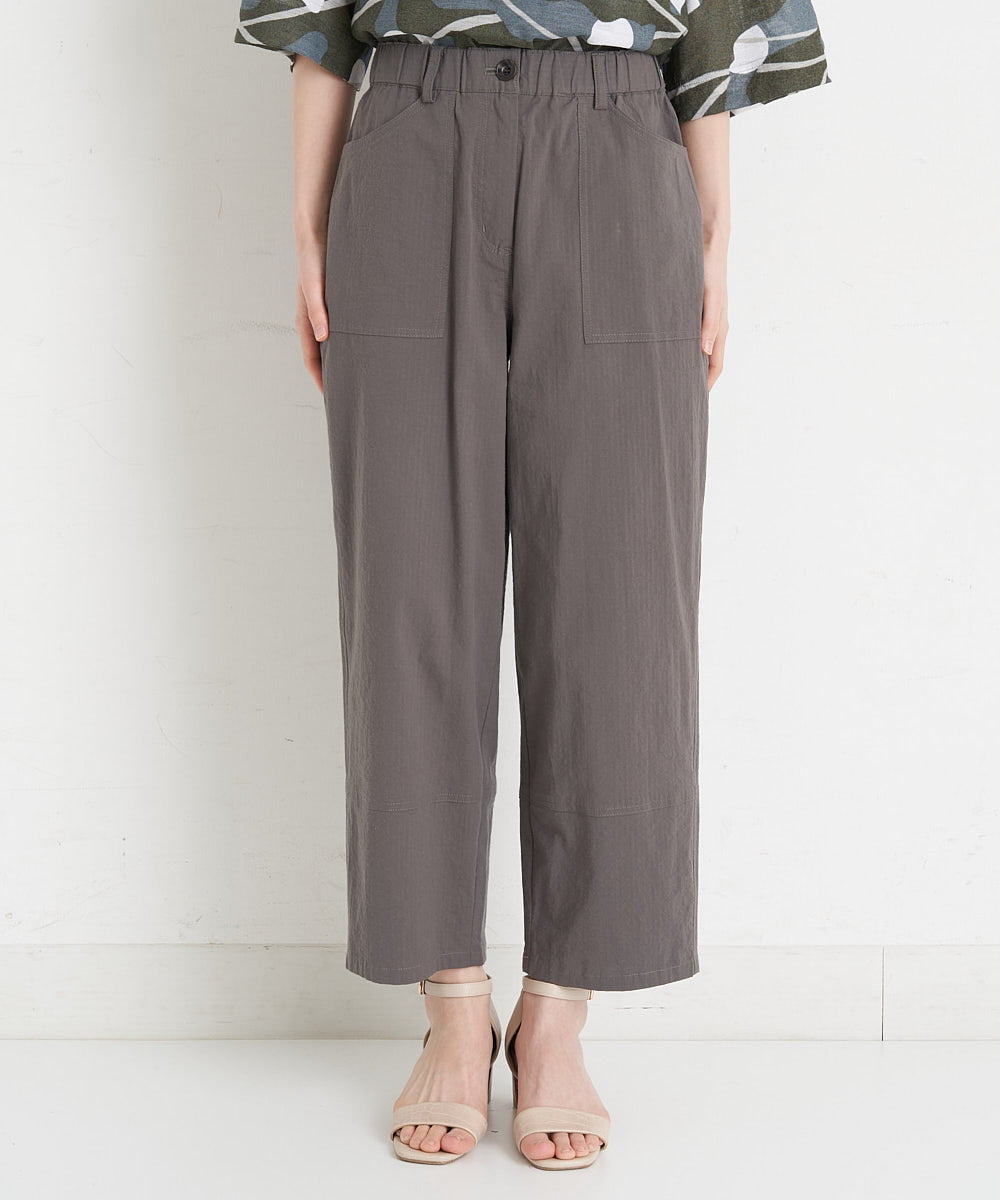 NHLET22210 GIANNI LO GIUDICE(小さいサイズ)(メゾン ドゥ サンク) コットンサッカーストレッチベイカーパンツ ブラウングレー