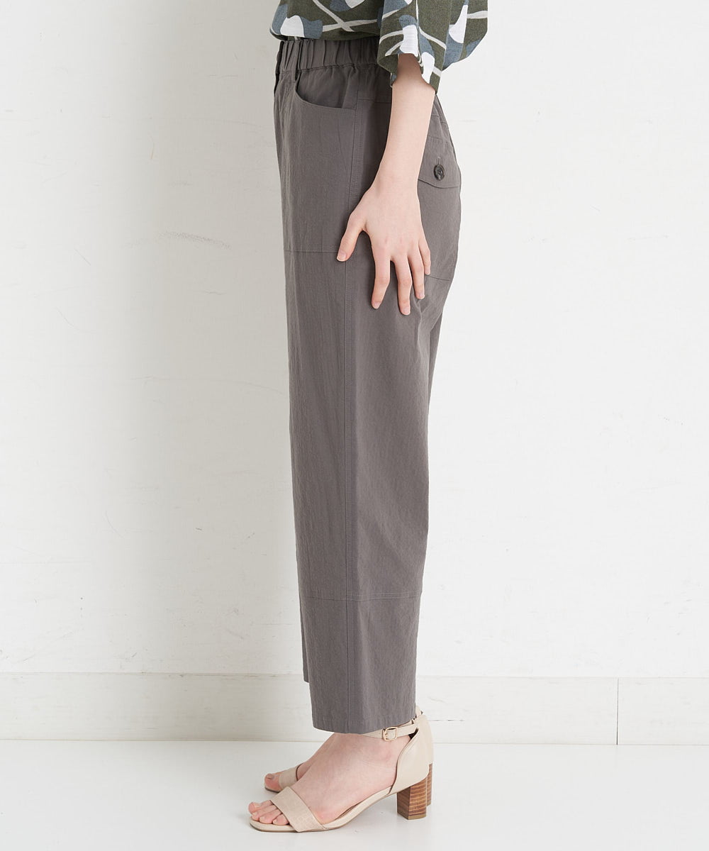 NHLET22210 GIANNI LO GIUDICE(小さいサイズ)(メゾン ドゥ サンク) コットンサッカーストレッチベイカーパンツ ブラウングレー