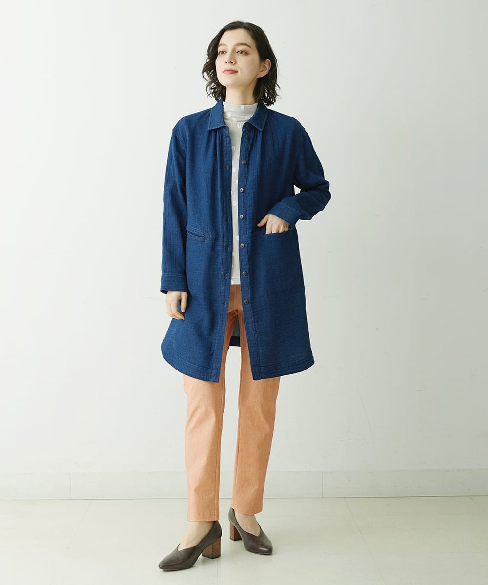 NHLEU80170 GIANNI LO GIUDICE(小さいサイズ)(メゾン ドゥ サンク) ハイテンションストレッチカラーパンツ グリーン