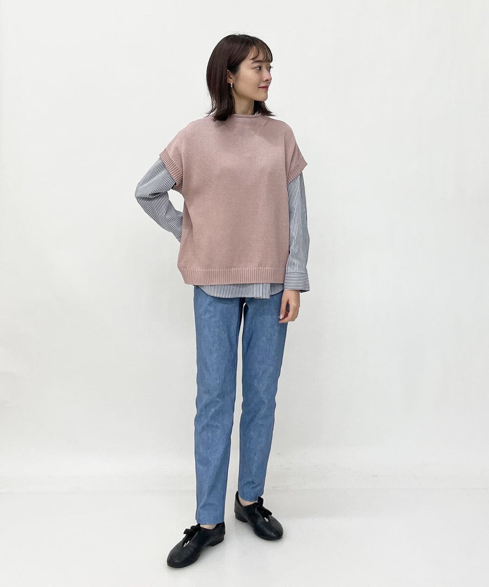 NHLEU80170 GIANNI LO GIUDICE(小さいサイズ)(メゾン ドゥ サンク) ハイテンションストレッチカラーパンツ グリーン