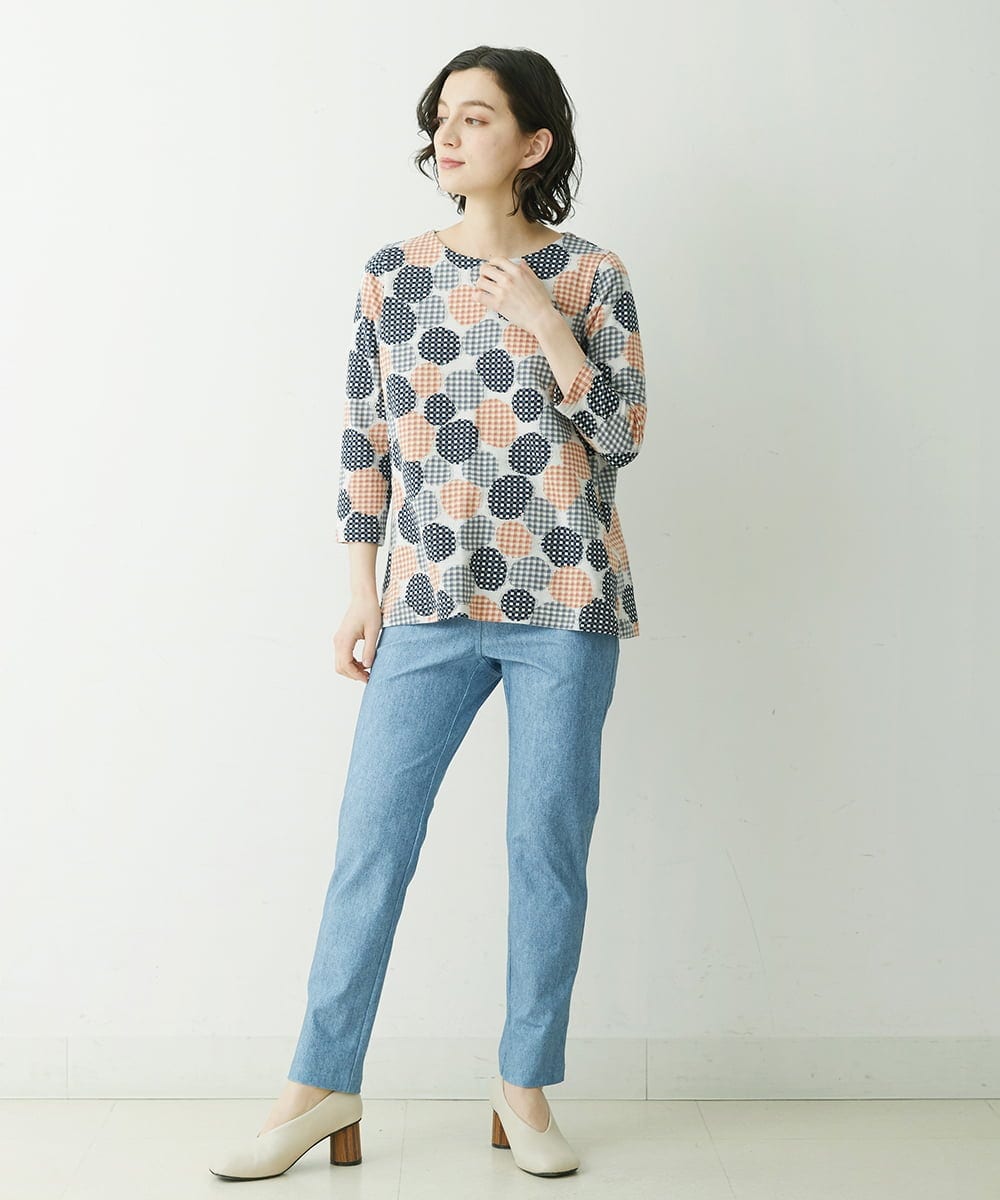 NHLEU80170 GIANNI LO GIUDICE(小さいサイズ)(メゾン ドゥ サンク) ハイテンションストレッチカラーパンツ グリーン