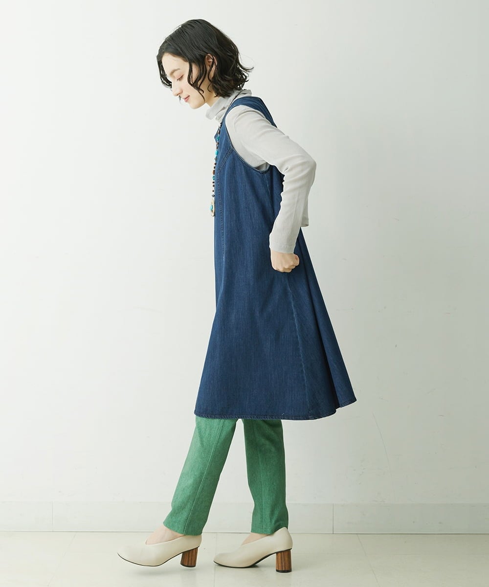 NHLEU80170 GIANNI LO GIUDICE(小さいサイズ)(メゾン ドゥ サンク) ハイテンションストレッチカラーパンツ グリーン