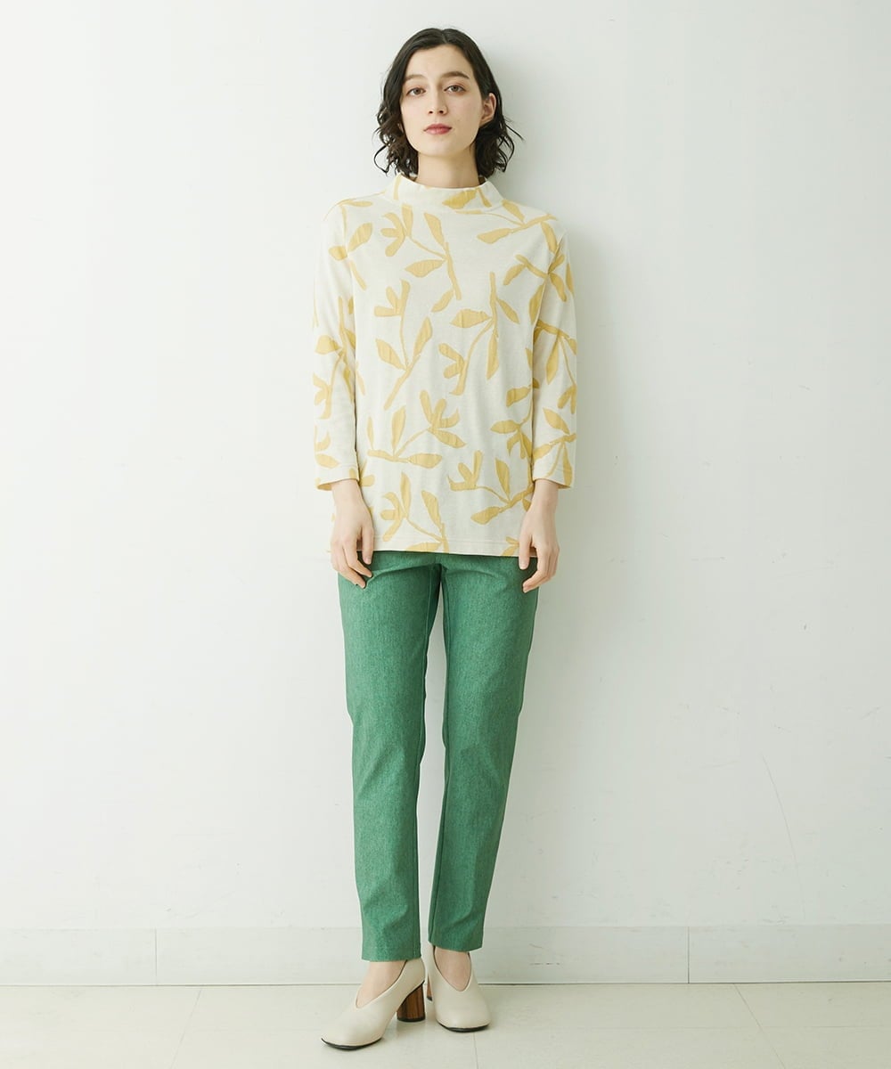 NHLEU80170 GIANNI LO GIUDICE(小さいサイズ)(メゾン ドゥ サンク) ハイテンションストレッチカラーパンツ グリーン