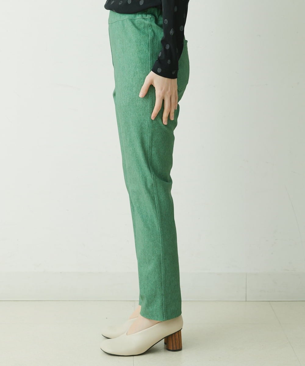 NHLEU80170 GIANNI LO GIUDICE(小さいサイズ)(メゾン ドゥ サンク) ハイテンションストレッチカラーパンツ グリーン