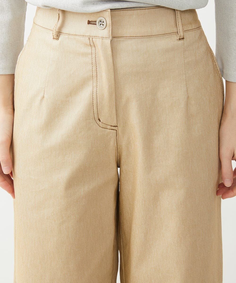 NHLEX82190 GIANNI LO GIUDICE(小さいサイズ)(メゾン ドゥ サンク) [セットアップ対応]デニムライクストレッチワイドパンツ ベージュ