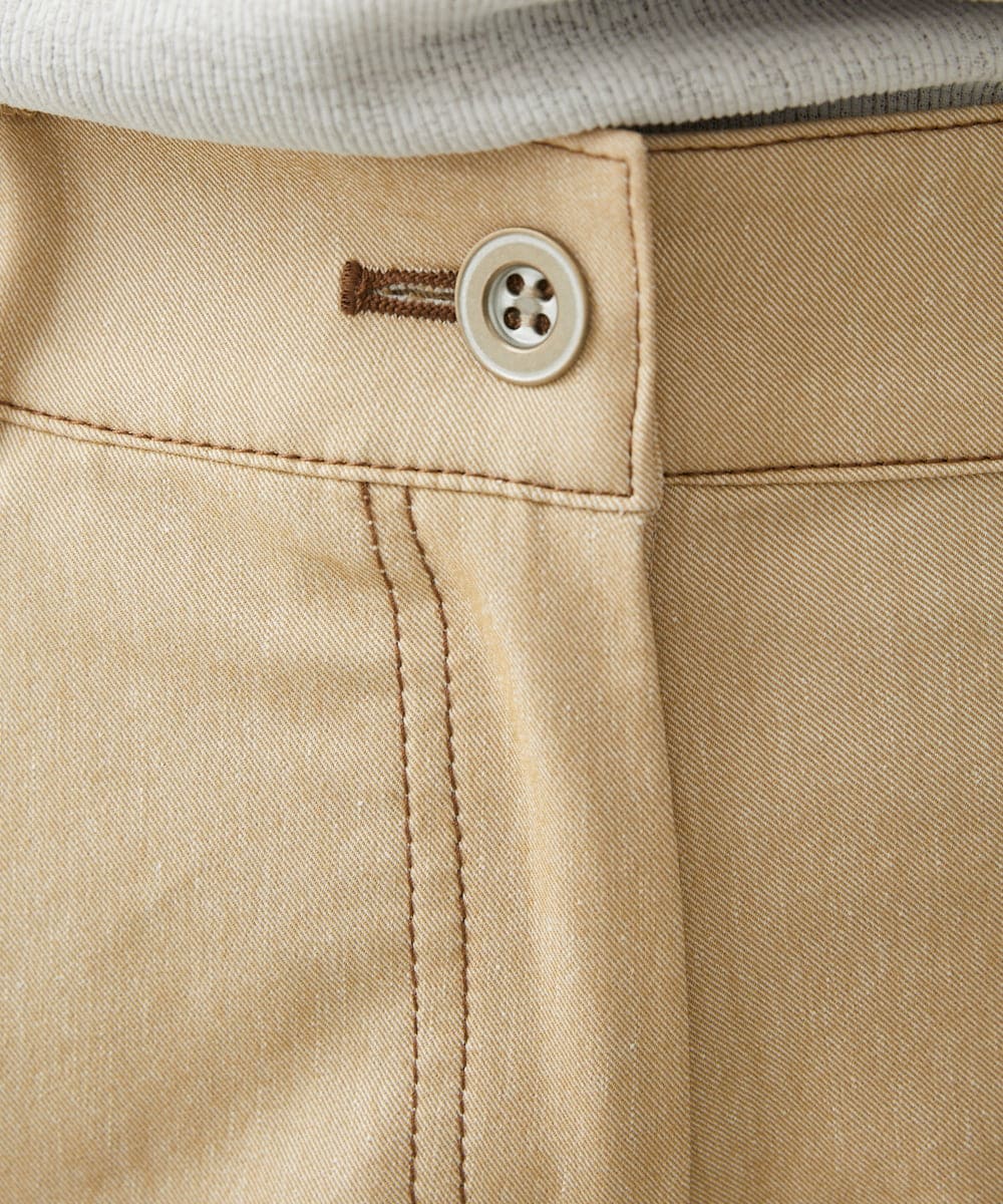 NHLEX82190 GIANNI LO GIUDICE(小さいサイズ)(メゾン ドゥ サンク) [セットアップ対応]デニムライクストレッチワイドパンツ ベージュ