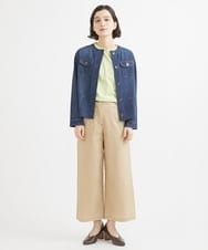 NHLEX82190 GIANNI LO GIUDICE(小さいサイズ)(メゾン ドゥ サンク) [セットアップ対応]デニムライクストレッチワイドパンツ ベージュ