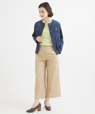 NHLEX82190 GIANNI LO GIUDICE(小さいサイズ)(メゾン ドゥ サンク) [セットアップ対応]デニムライクストレッチワイドパンツ ベージュ