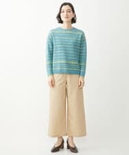 NHLEX82190 GIANNI LO GIUDICE(小さいサイズ)(メゾン ドゥ サンク) [セットアップ対応]デニムライクストレッチワイドパンツ ベージュ