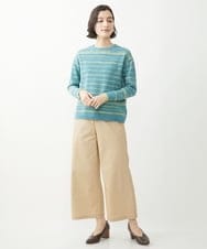 NHLEX82190 GIANNI LO GIUDICE(小さいサイズ)(メゾン ドゥ サンク) [セットアップ対応]デニムライクストレッチワイドパンツ ベージュ