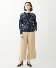 NHLEX82190 GIANNI LO GIUDICE(小さいサイズ)(メゾン ドゥ サンク) [セットアップ対応]デニムライクストレッチワイドパンツ ベージュ