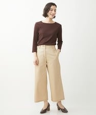 NHLEX82190 GIANNI LO GIUDICE(小さいサイズ)(メゾン ドゥ サンク) [セットアップ対応]デニムライクストレッチワイドパンツ ベージュ