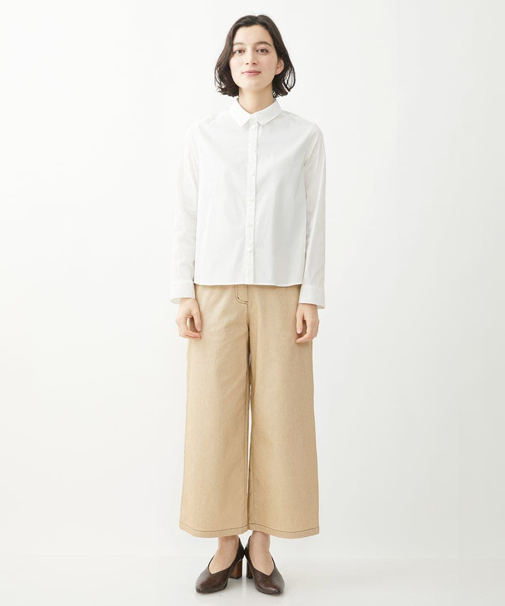 NHLEX82190 GIANNI LO GIUDICE(小さいサイズ)(メゾン ドゥ サンク) [セットアップ対応]デニムライクストレッチワイドパンツ ベージュ
