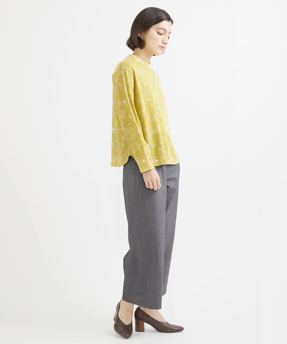 NHLEX82190 GIANNI LO GIUDICE(小さいサイズ)(メゾン ドゥ サンク) [セットアップ対応]デニムライクストレッチワイドパンツ ベージュ