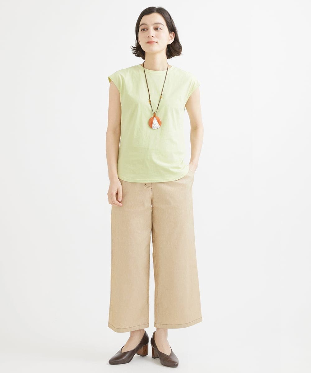 NHLEX82190 GIANNI LO GIUDICE(小さいサイズ)(メゾン ドゥ サンク) [セットアップ対応]デニムライクストレッチワイドパンツ ベージュ