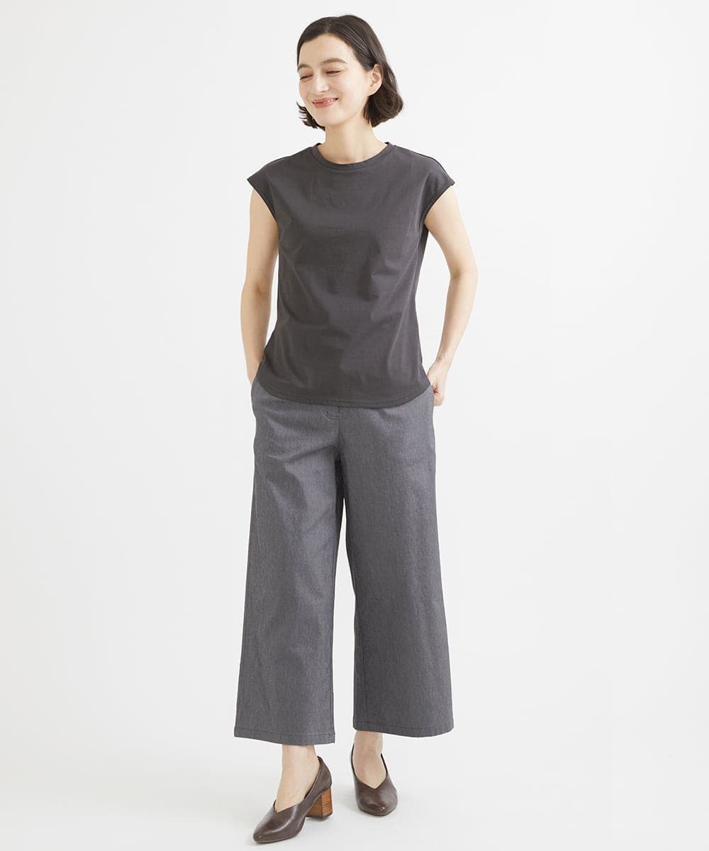 NHLEX82190 GIANNI LO GIUDICE(小さいサイズ)(メゾン ドゥ サンク) [セットアップ対応]デニムライクストレッチワイドパンツ ベージュ